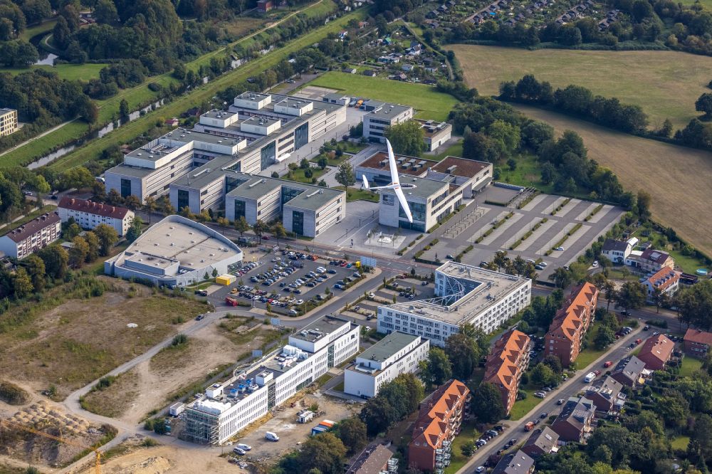 Hamm aus der Vogelperspektive: Campus- Gebäude der Hochschule Hamm-Lippstadt in Hamm im Bundesland Nordrhein-Westfalen, Deutschland