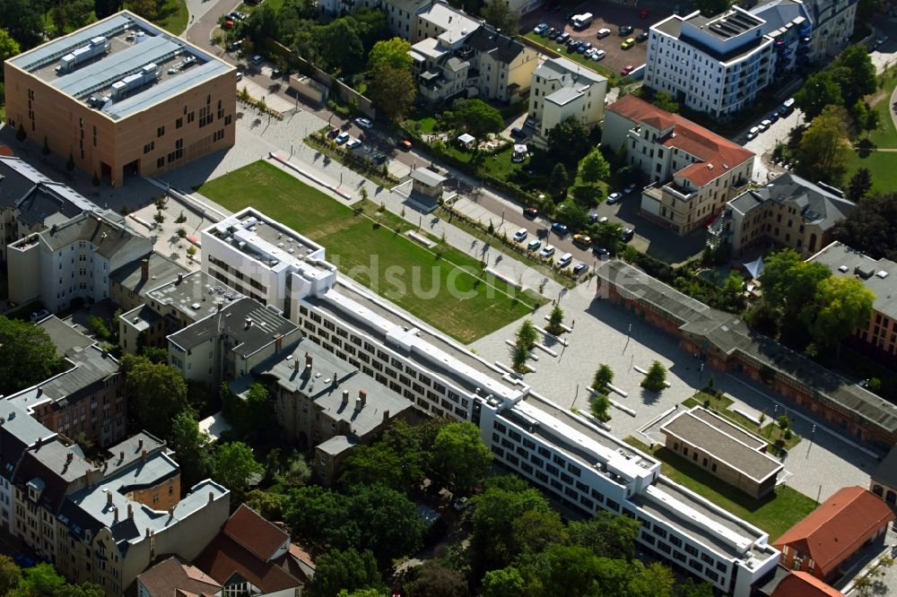 Luftaufnahme Halle (Saale) - Campus- Gebäude der Martin-Luther-Universität Halle-Wittenberg in Halle (Saale) im Bundesland Sachsen-Anhalt, Deutschland