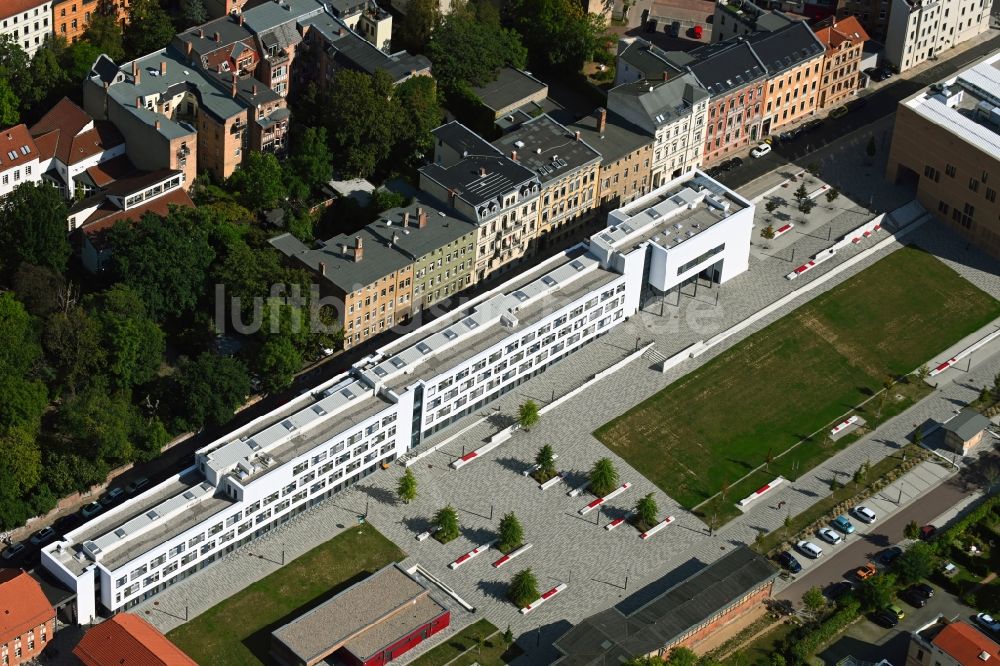 Luftaufnahme Halle (Saale) - Campus- Gebäude der Martin-Luther-Universität Halle-Wittenberg in Halle (Saale) im Bundesland Sachsen-Anhalt, Deutschland