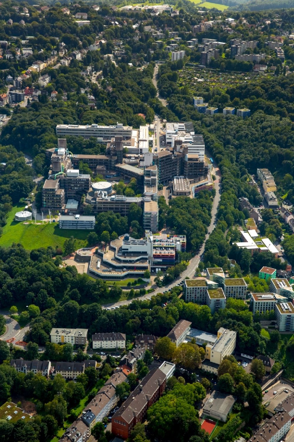 Luftbild Wuppertal - Campus- Gebäude der Universität Bergische Universität Wuppertal in Wuppertal im Bundesland Nordrhein-Westfalen