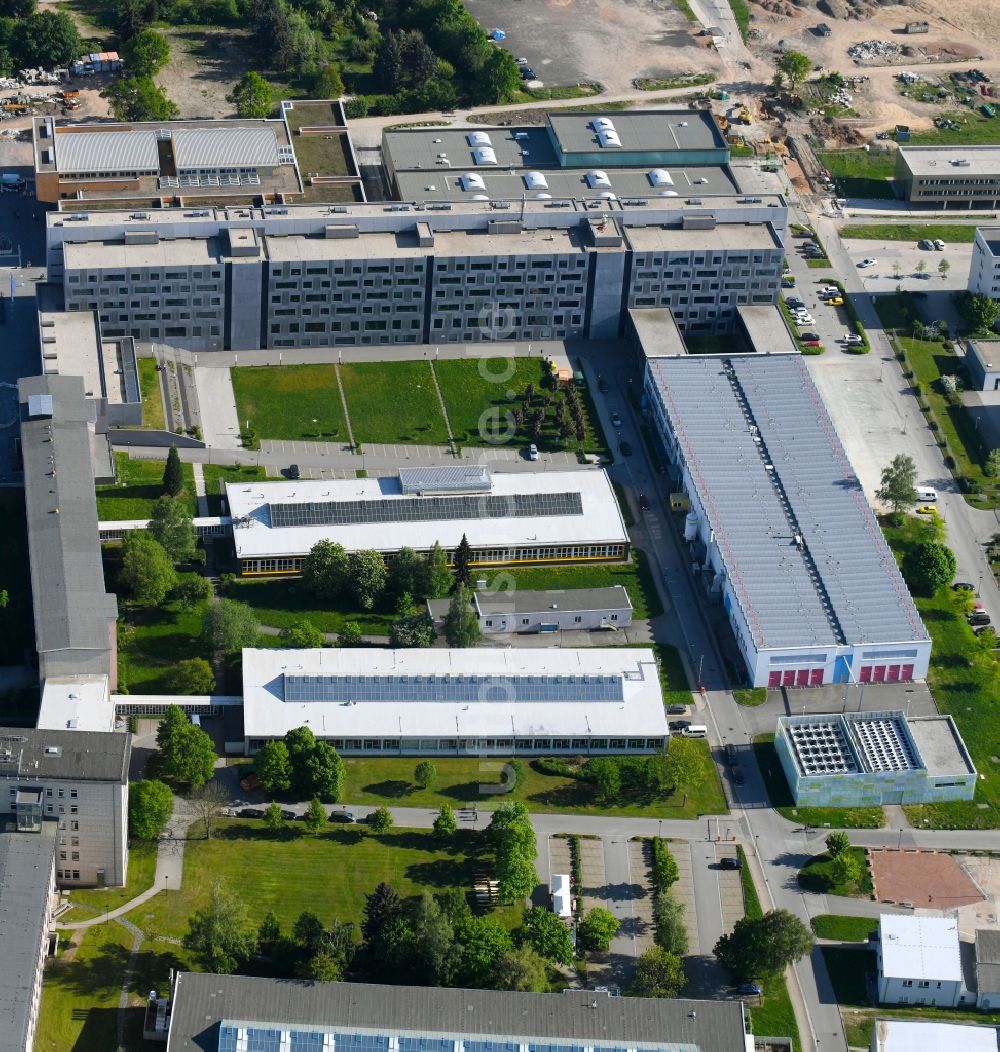 Luftaufnahme Chemnitz - Campus- Gebäude der Universität TU Chemnitz in Chemnitz im Bundesland Sachsen, Deutschland