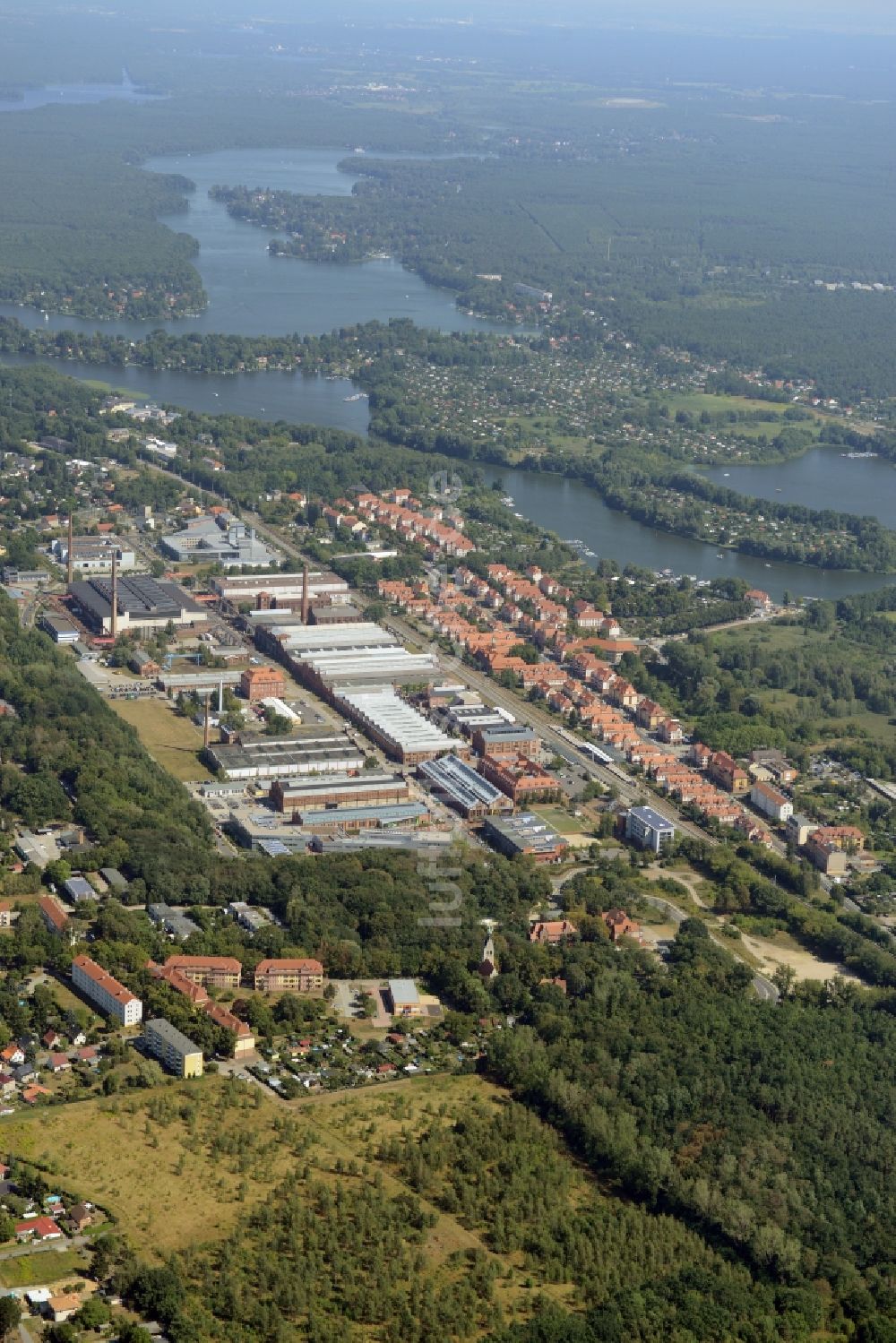 Wildau von oben - Campus- Gebäude der Universität Technische Hochschule in Wildau im Bundesland Brandenburg