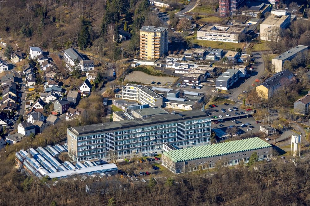 Luftbild Siegen - Campus- Gebäude der Universität Universität Siegen - Campus Paul Bonatz im Bundesland Nordrhein-Westfalen, Deutschland