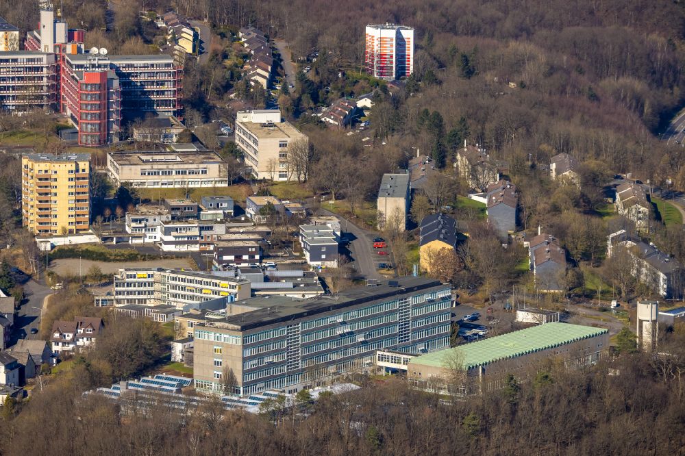 Siegen von oben - Campus- Gebäude der Universität Universität Siegen - Campus Paul Bonatz im Bundesland Nordrhein-Westfalen, Deutschland