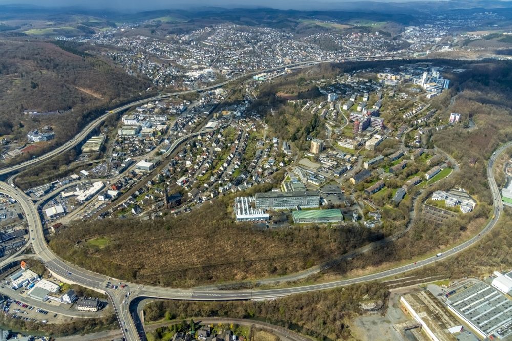 Luftaufnahme Siegen - Campus- Gelände der Universität Universität Siegen in Siegen im Bundesland Nordrhein-Westfalen, Deutschland