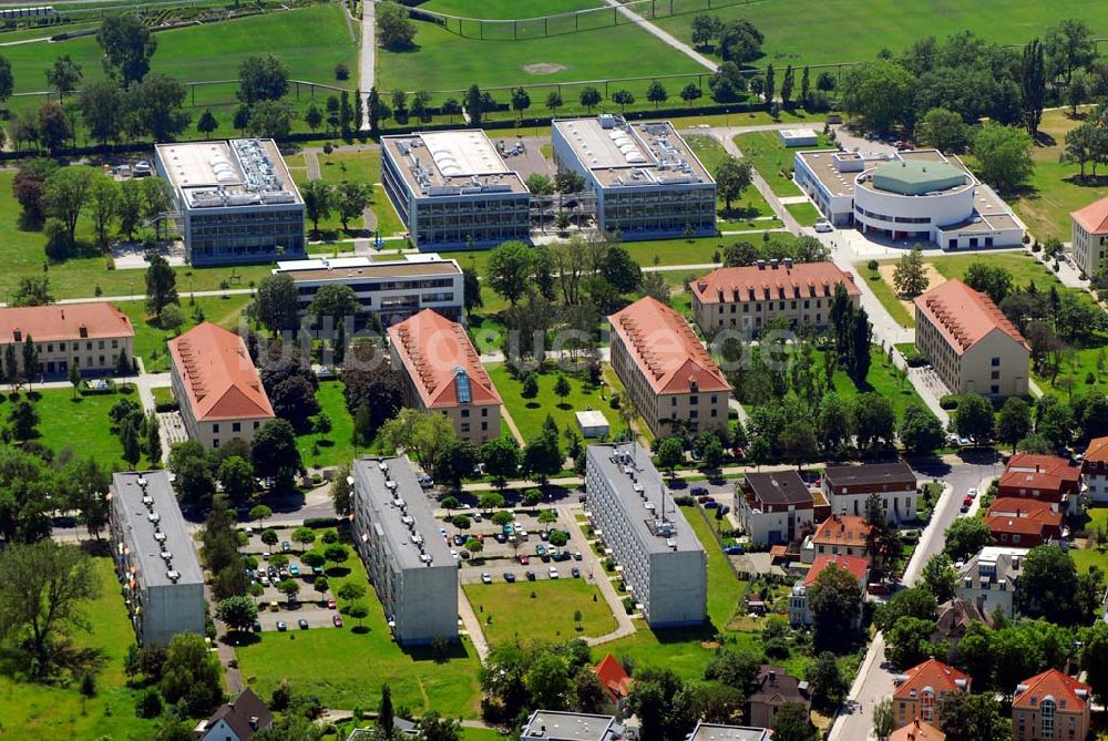 Luftaufnahme Magdeburg - Campus der Hochschule Magdeburg-Stendal am Magdeburger Elbauenpark