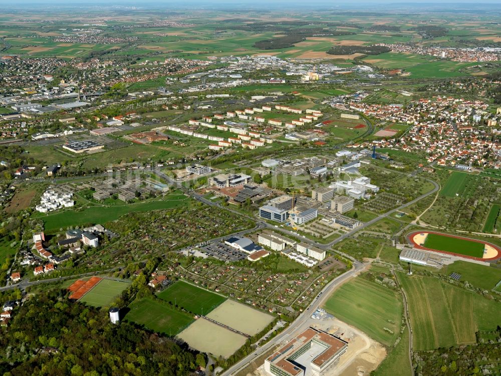 Würzburg von oben - Campus Hubland der Uni Würzburg im Bundesland Bayern