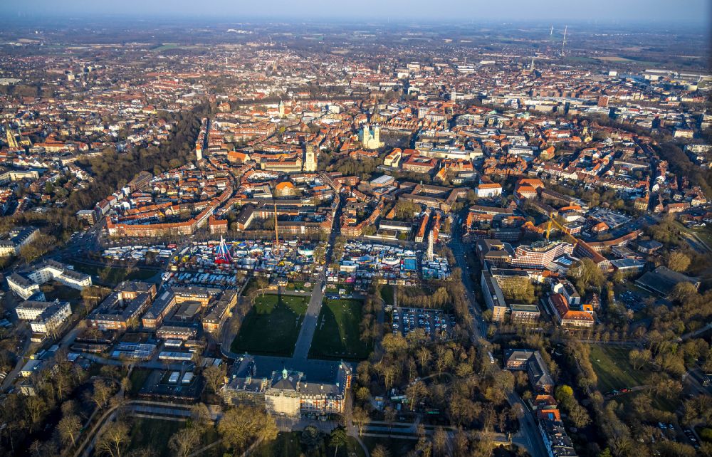 Luftaufnahme Münster - Campus- Universität Westfälische Wilhelms- Universität Münster in Münster im Bundesland Nordrhein-Westfalen, Deutschland