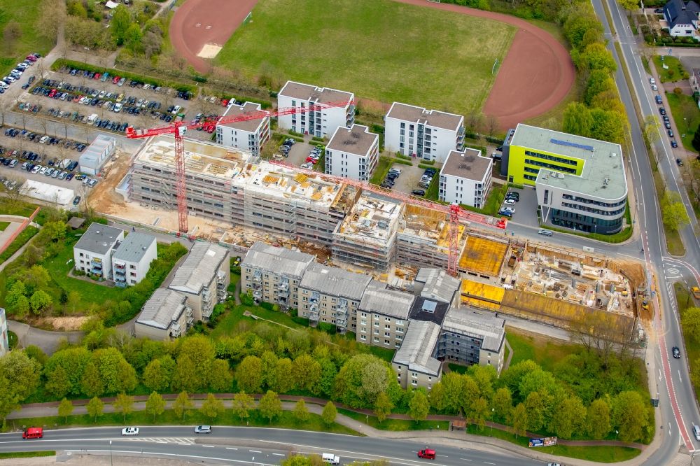 Luftaufnahme Bielefeld - Campus- Universitäts- Bereich mit Neubau- Baustelle Innovationszentrum an der Morgenbreede im Ortsteil Schildesche in Bielefeld im Bundesland Nordrhein-Westfalen