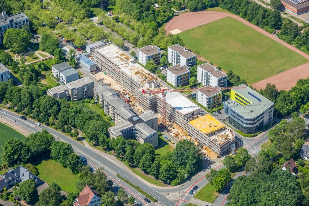 Luftbild Bielefeld - Campus- Universitäts- Bereich mit Neubau- Baustelle Innovationszentrum an der Morgenbreede im Ortsteil Schildesche in Bielefeld im Bundesland Nordrhein-Westfalen