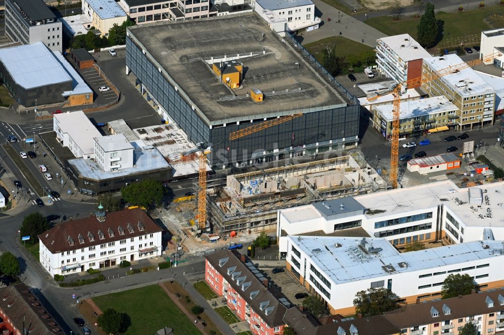 Wolfsburg von oben - Campus- Universitäts- Bereich mit Neubau- Baustelle der Ostfalia Hochschule für angewandte Wissenschaften in Wolfsburg im Bundesland Niedersachsen, Deutschland