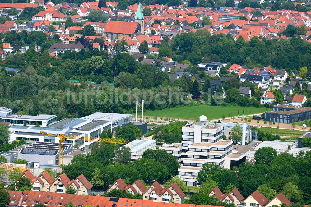 Luftaufnahme Lemgo - Campus- Universitäts- Bereich Technische Hochschule Ostwestfalen-Lippe Biotechnologie in Lemgo im Bundesland Nordrhein-Westfalen, Deutschland