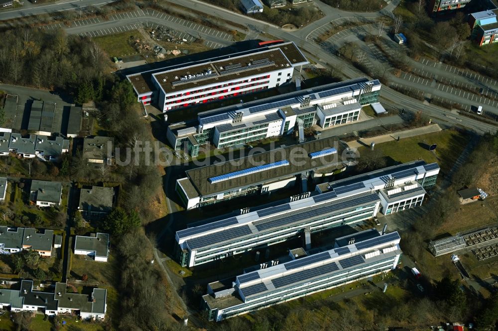 Luftaufnahme Bayreuth - Campus- Universitäts- Gebäude mehrerer Fachbereiche im Ortsteil Frankengut in Bayreuth im Bundesland Bayern, Deutschland