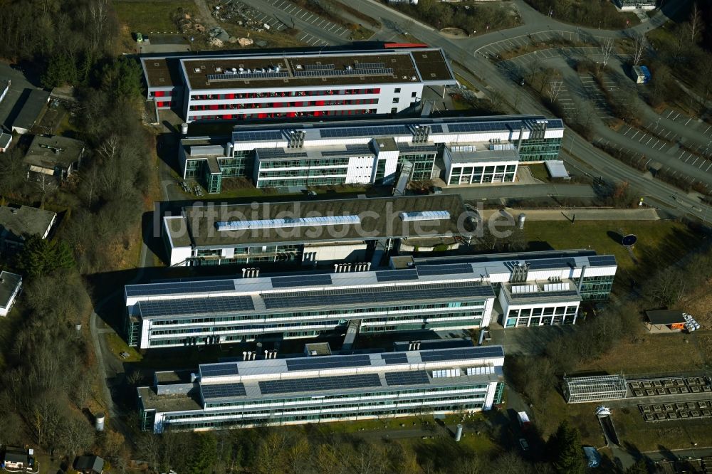 Bayreuth von oben - Campus- Universitäts- Gebäude mehrerer Fachbereiche im Ortsteil Frankengut in Bayreuth im Bundesland Bayern, Deutschland