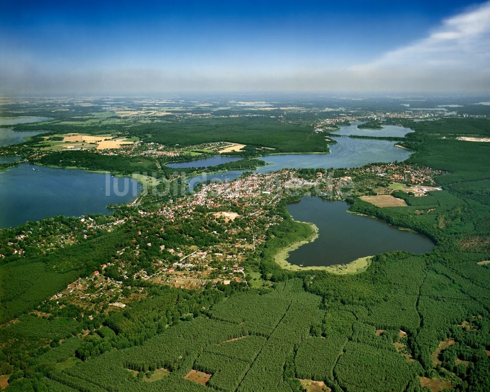 Caputh von oben - Caputh und seine Seenlandschaft im Bundesland Brandenburg
