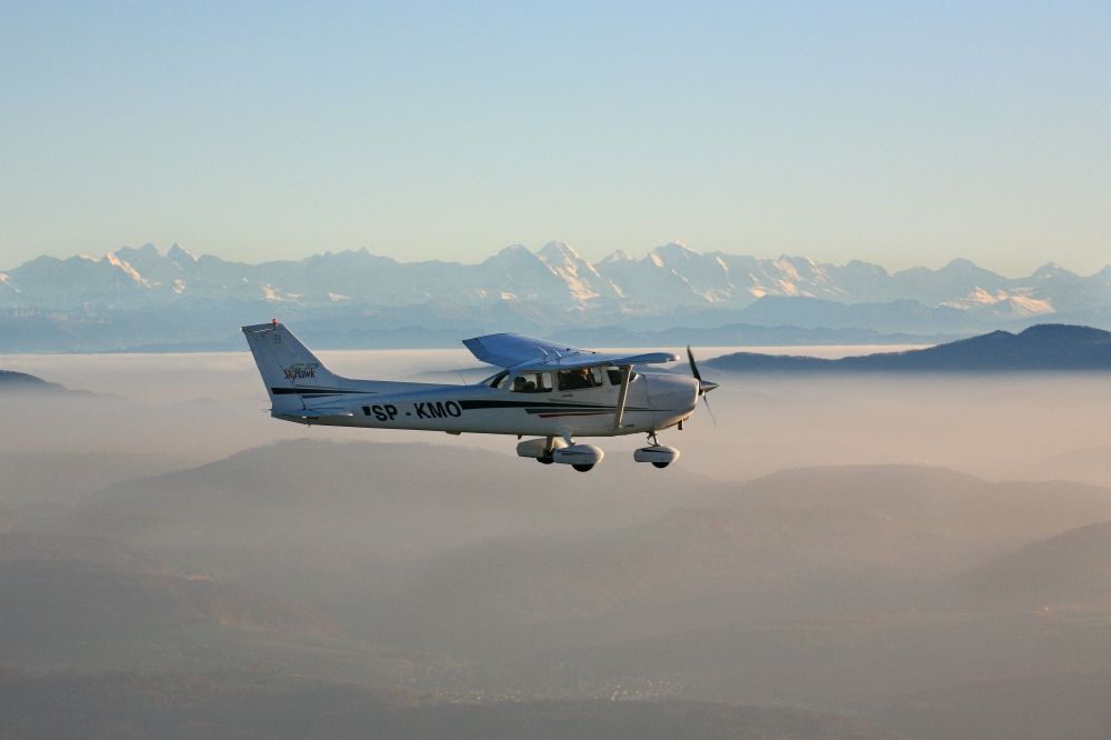 Luftbild Rheinfelden (Baden) - Cessna 172 SP-KMO über Rheinfelden (Baden) im Bundesland Baden-Württemberg