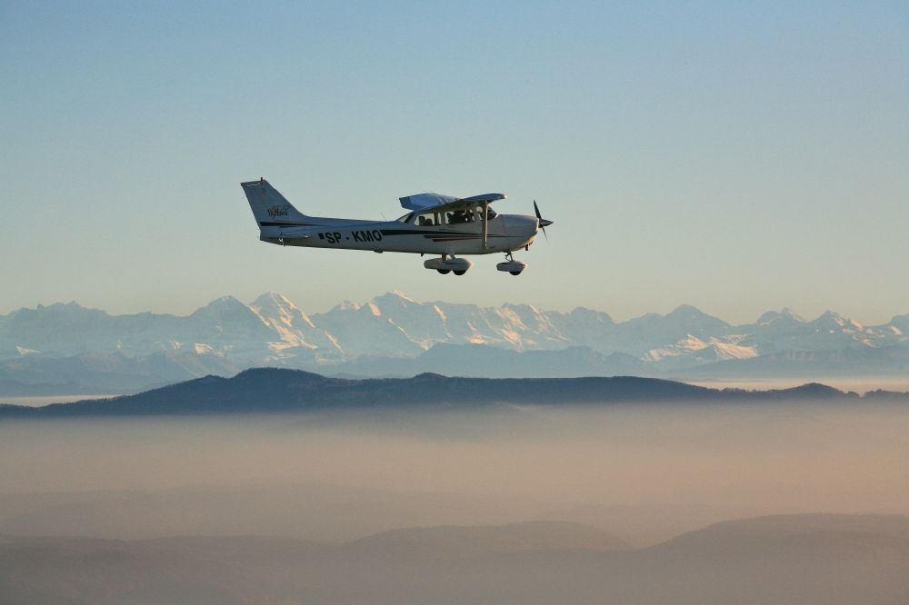 Luftaufnahme Rheinfelden (Baden) - Cessna 172 SP-KMO über Rheinfelden (Baden) im Bundesland Baden-Württemberg