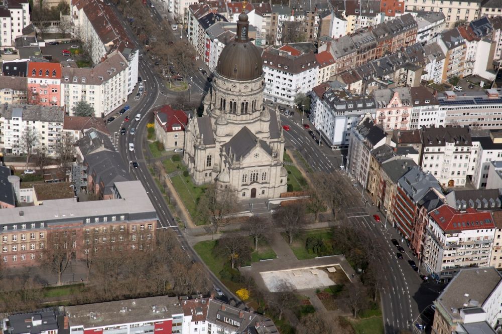Luftbild Mainz - Christuskirche in Mainz im Bundesland Rheinland-Pfalz