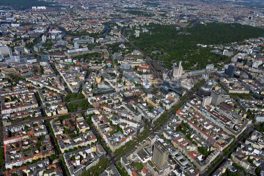 Luftbild Berlin - City-West im Stadtteil Charlottenburg von Berlin mit Kurfürstendamm, Lietzenburger-Straße und Kantstraße 