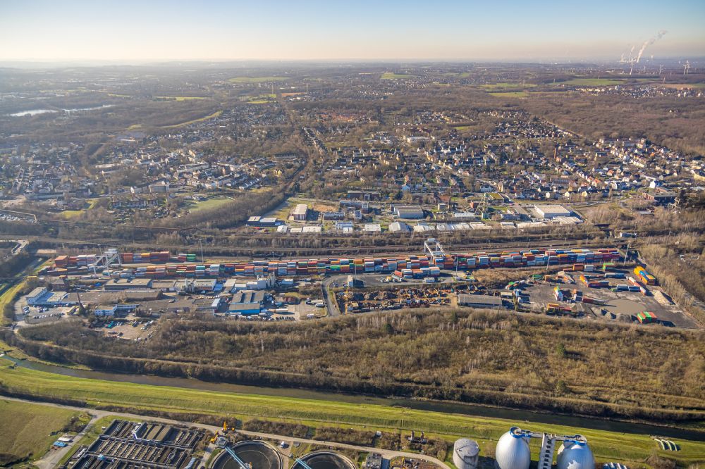 Dortmund von oben - Container- Terminal im GVZ Güterverkehrszentrum in Dortmund im Bundesland Nordrhein-Westfalen, Deutschland