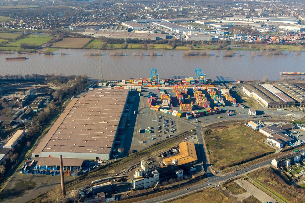 Luftbild Duisburg - Container- Terminal im GVZ Güterverkehrszentrum in Duisburg im Bundesland Nordrhein-Westfalen, Deutschland