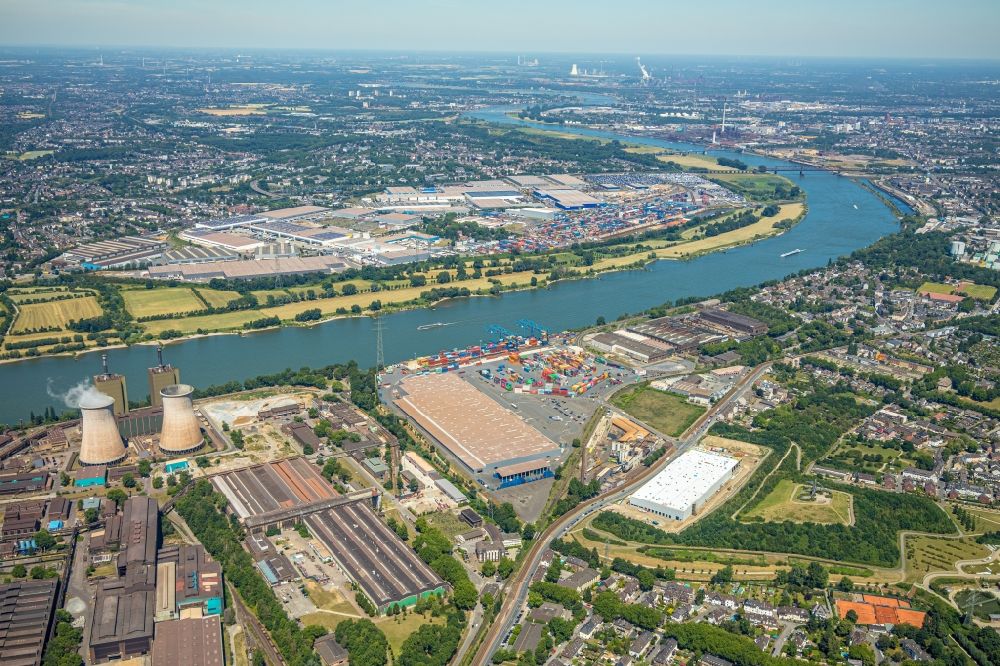 Luftaufnahme Duisburg - Container- Terminal der Rhein-Ruhr Terminal Gesellschaft für Container- und Güterumschlag mbH in Duisburg im Bundesland Nordrhein-Westfalen, Deutschland