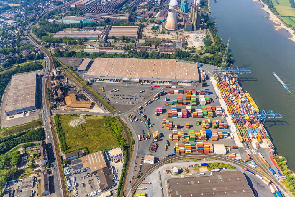 Luftbild Duisburg - Container- Terminal der Rhein-Ruhr Terminal Gesellschaft für Container- und Güterumschlag mbH in Duisburg im Bundesland Nordrhein-Westfalen, Deutschland