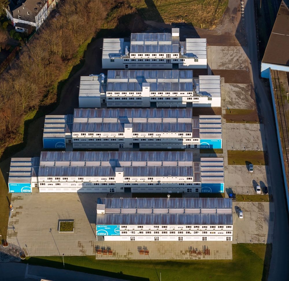 Luftbild Mülheim an der Ruhr - Containerbau der Hochschule Ruhr West, HRW in Mülheim an der Ruhr im Bundesland Nordrhein-Westfalen