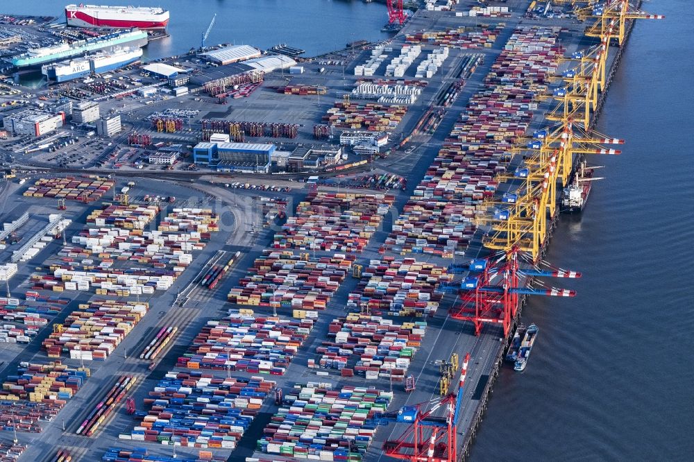 Luftbild Bremerhaven - Containerterminal im Containerhafen des Überseehafen Bremerhaven in Bremerhaven im Bundesland Bremen, Deutschland