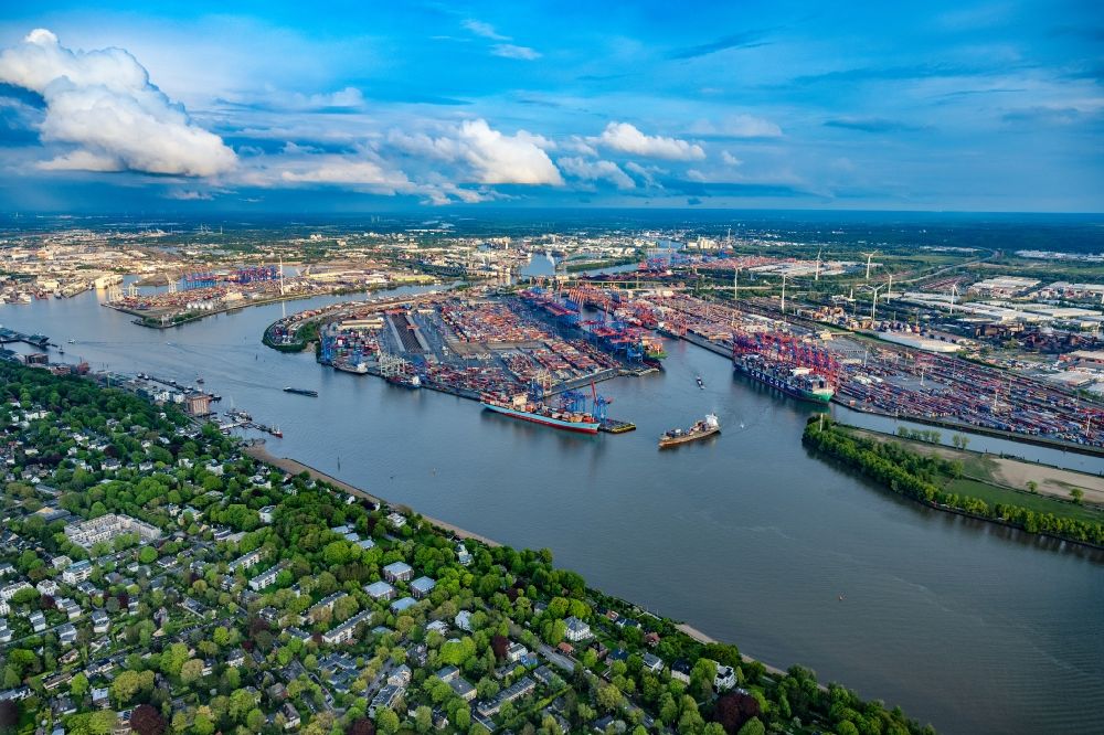 Luftbild Hamburg - Containerterminal im Containerhafen des Überseehafen Burchardkai im Ortsteil Waltershof in Hamburg, Deutschland