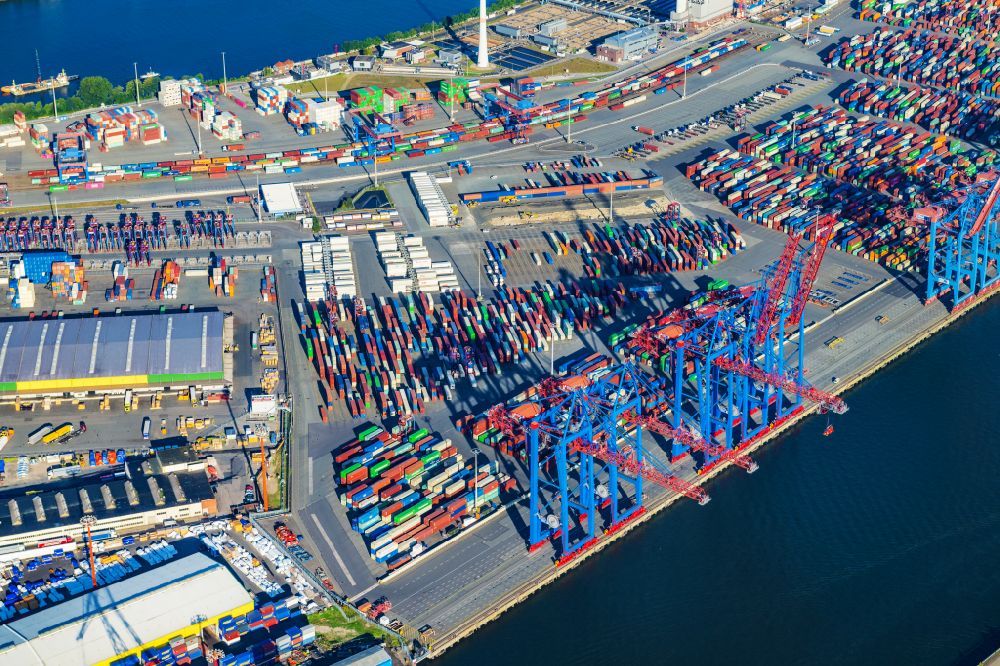 Luftbild Hamburg - Containerterminal im Containerhafen des Überseehafen Container Terminal Tollerort in Hamburg