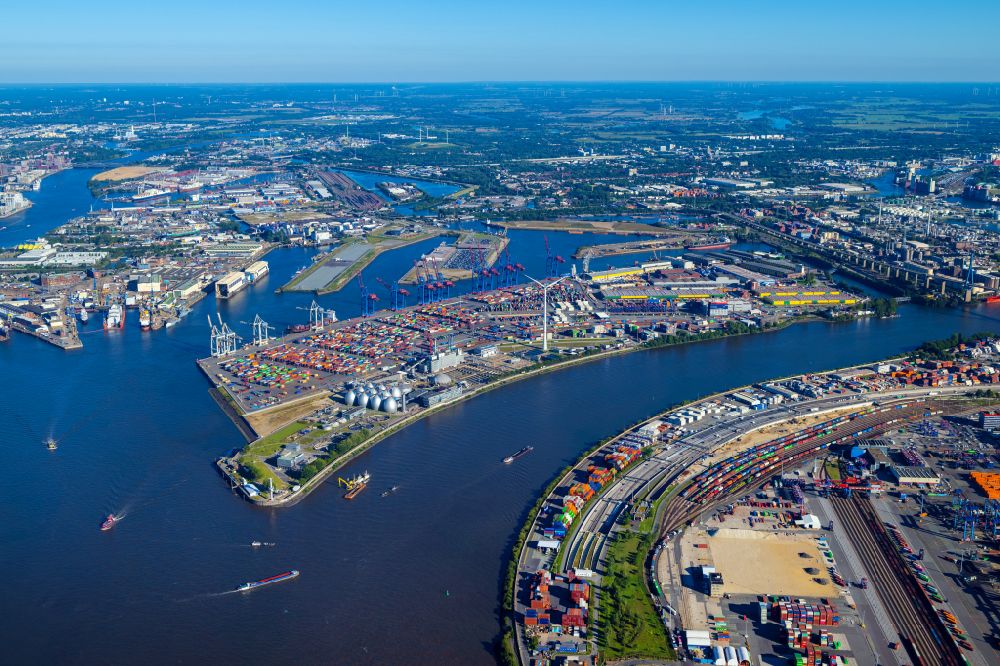 Luftbild Hamburg - Containerterminal im Containerhafen des Überseehafen Container Terminal Tollerort in Hamburg