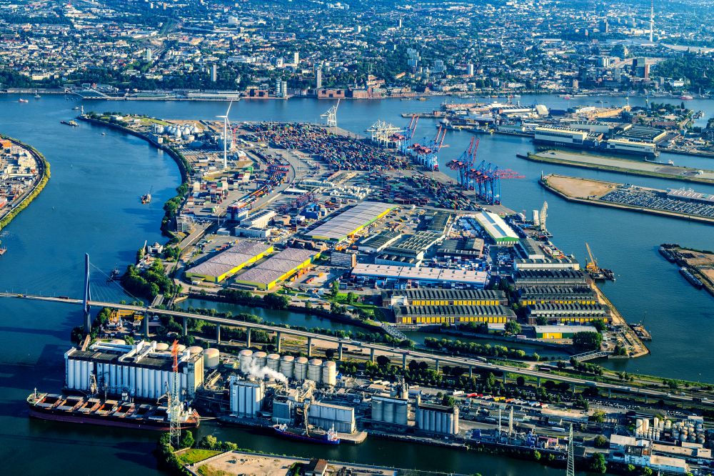 Hamburg aus der Vogelperspektive: Containerterminal im Containerhafen des Überseehafen Container Terminal Tollerort in Hamburg