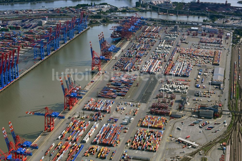 Luftaufnahme Hamburg - Containerterminal im Containerhafen des Überseehafen der EUROGATE Container Terminal Hamburg GmbH in Hamburg