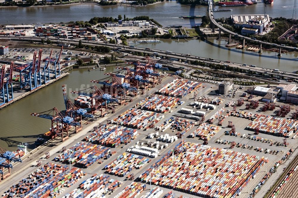 Luftbild Hamburg - Containerterminal im Containerhafen des Überseehafen der EUROGATE Container Terminal Hamburg GmbH in Hamburg