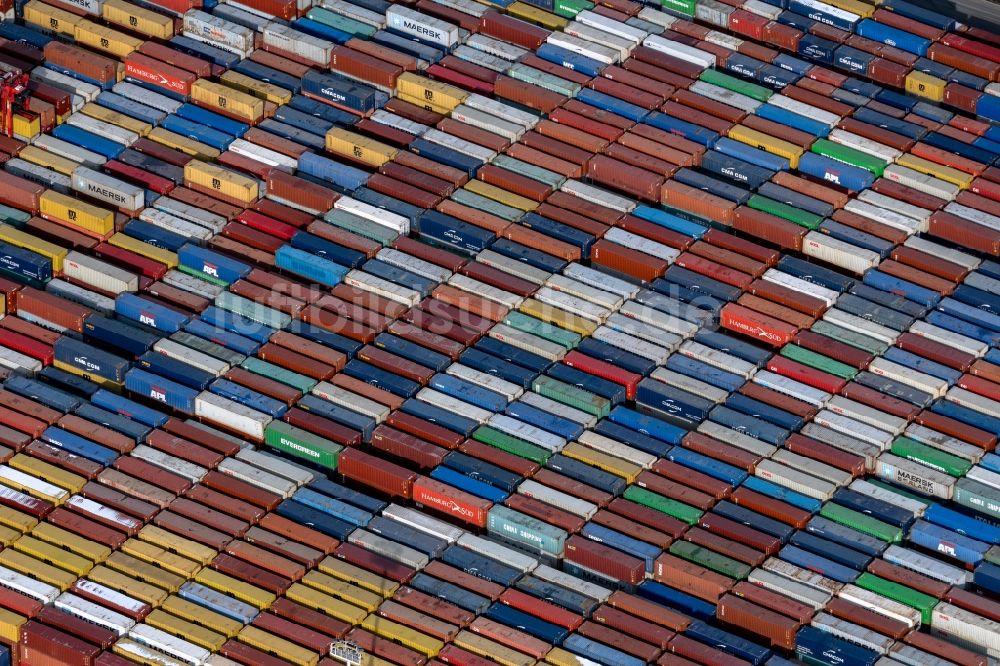 Hamburg aus der Vogelperspektive: Containerterminal im Containerhafen des Überseehafen der EUROGATE Container Terminal Hamburg GmbH in Hamburg