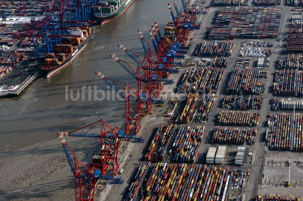 Hamburg von oben - Containerterminal im Containerhafen des Überseehafen der EUROGATE Container Terminal Hamburg GmbH in Hamburg