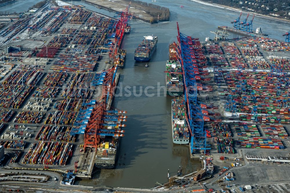 Luftbild Hamburg - Containerterminal im Containerhafen des Überseehafen Hamburg in Hamburg, Deutschland