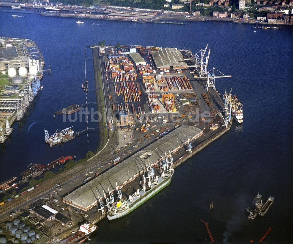 Luftbild Hamburg - Containerterminal im Containerhafen des Binnenhafen Am Vulkanhafen im Ortsteil Steinwerder in Hamburg, Deutschland