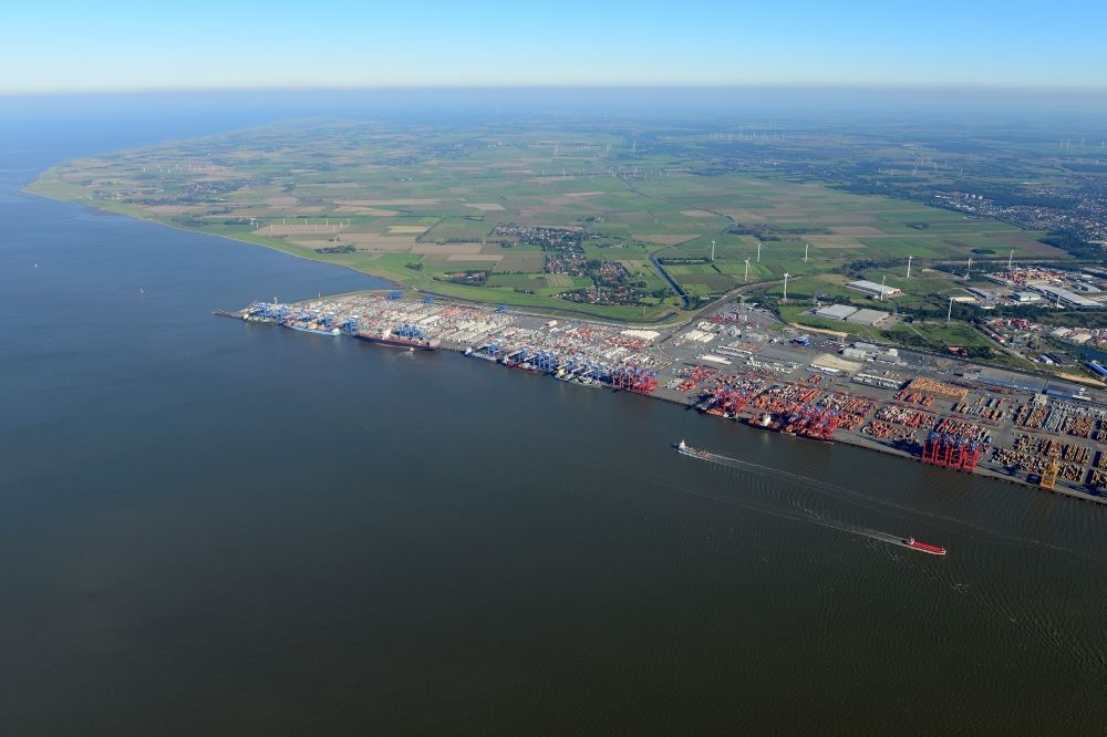 Bremerhaven von oben - Containerterminal im Containerhafen in Bremerhaven im Bundesland Bremen