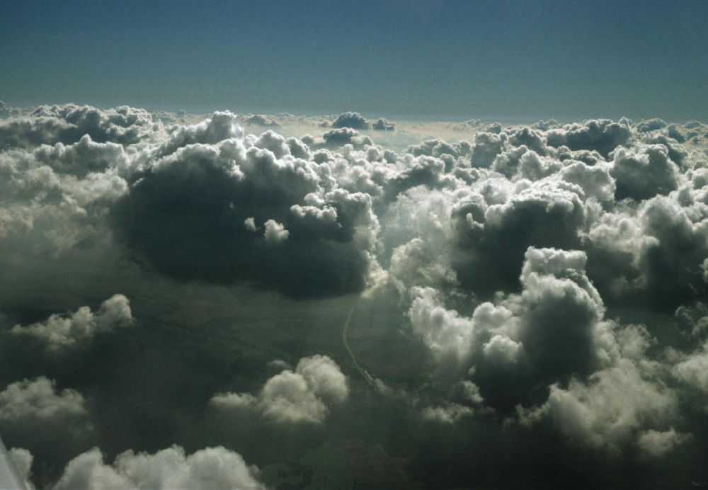 Luftbild Niemegk - Cumulusbewölkung bei Niemegk