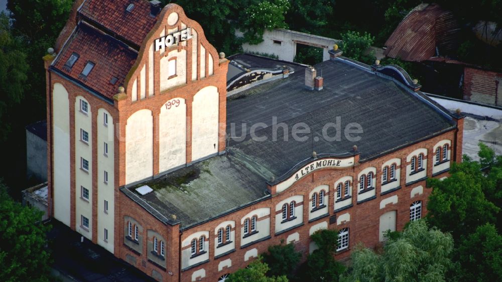 Luftaufnahme Thale - Das ehemalige Hotel Alte Mühle in Weddersleben im Bundesland Sachsen-Anhalt, Deutschland