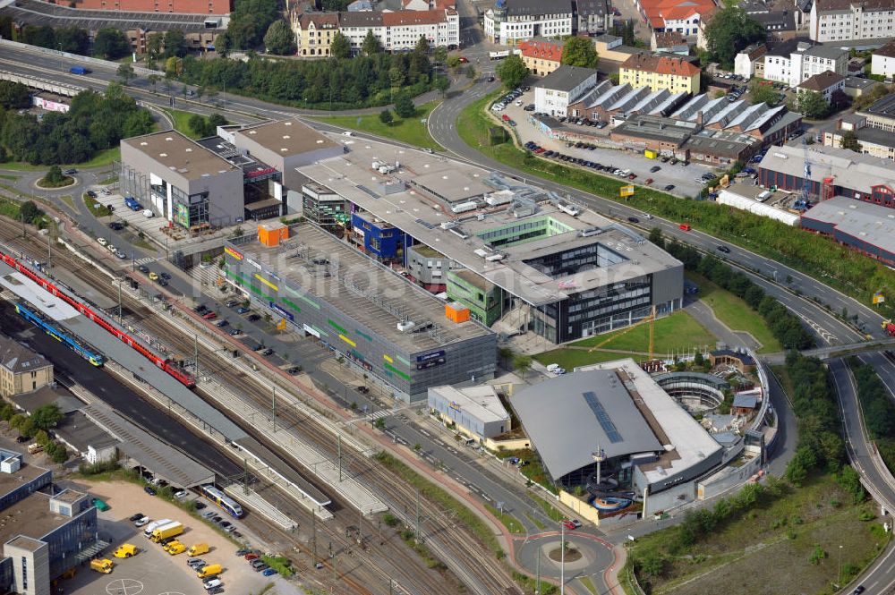 Bielefeld von oben - Das Freizeit- und Dienstleistungszentrum Neues Bahnhofsviertel in Bielefeld