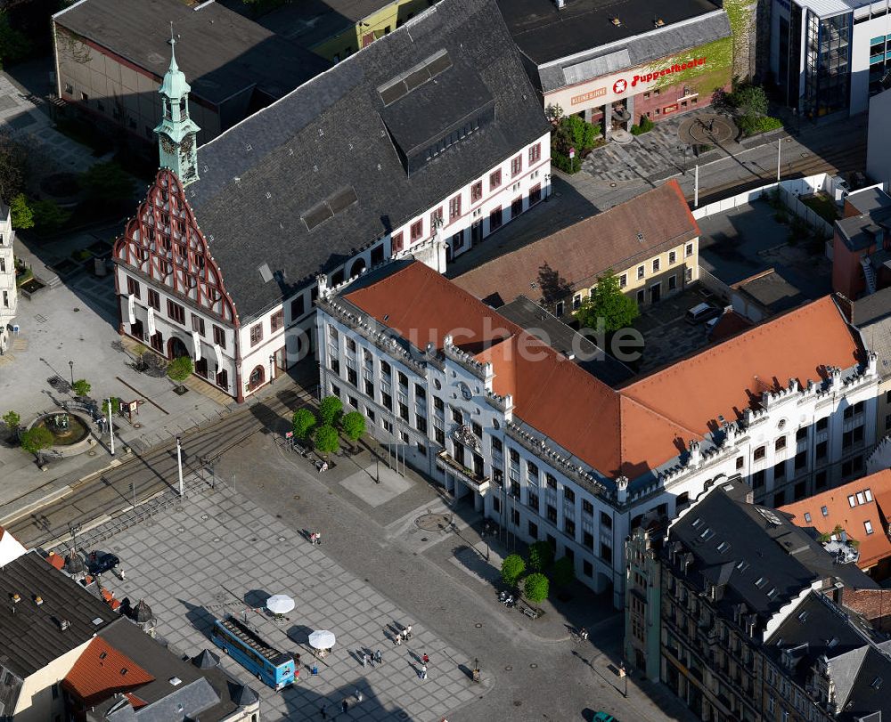 Luftaufnahme Zwickau - Das Gewandhaus in Zickau, welches das Stadttheater beherbergt