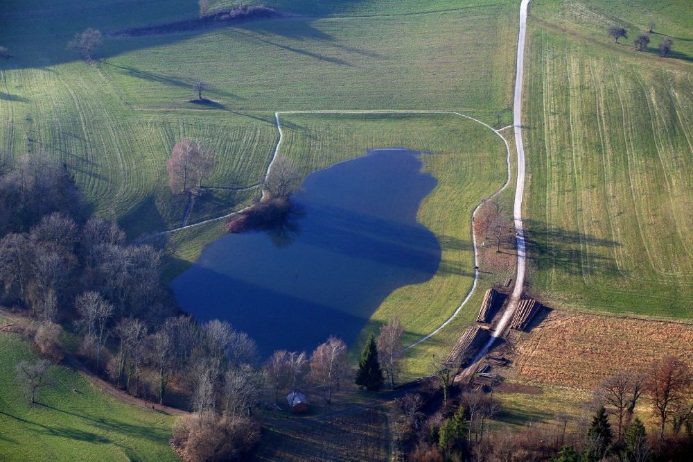 Schopfheim von oben - Das Naturdenkmal Eichener See in der Karstlandschaft des Dinkelberg bei Schopfheim im Bundesland Baden-Württemberg