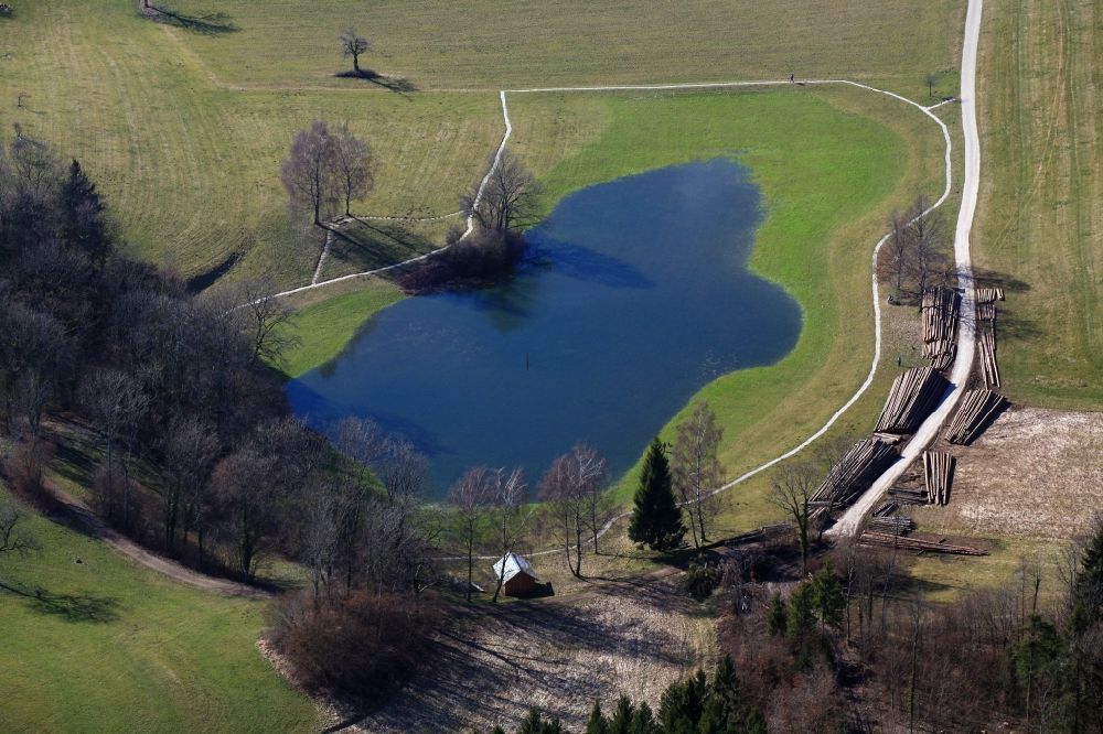 Schopfheim von oben - Das Naturdenkmal Eichener See in der Karstlandschaft des Dinkelberg bei Schopfheim im Bundesland Baden-Württemberg