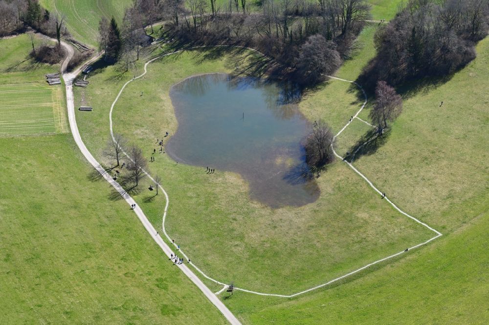 Luftaufnahme Schopfheim - Das Naturdenkmal Eichener See in der Karstlandschaft des Dinkelberg bei Schopfheim im Bundesland Baden-Württemberg