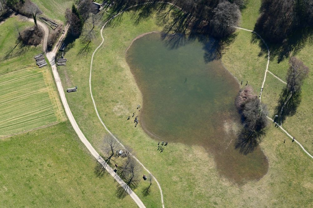 Luftaufnahme Schopfheim - Das Naturdenkmal Eichener See in der Karstlandschaft des Dinkelberg bei Schopfheim im Bundesland Baden-Württemberg