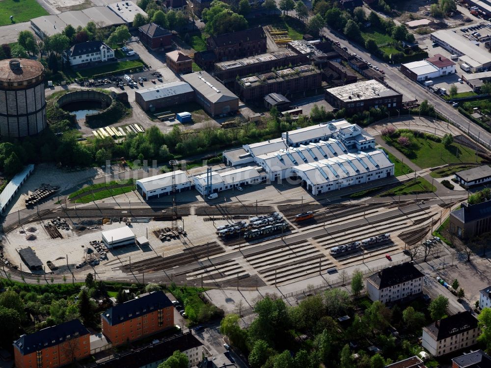Luftaufnahme Zwickau - Das Straßenbahn Depot in Zwickau im Bundesland Sachsen