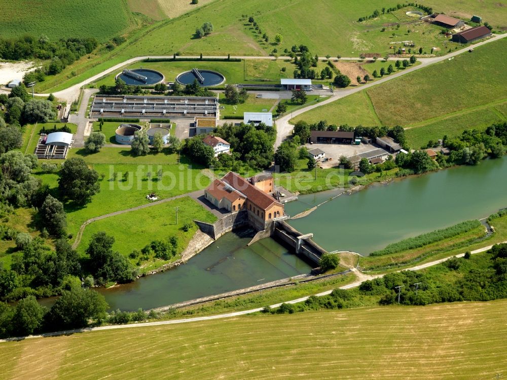 Luftbild Rottenburg am Neckar - Das Wasserkraftwerk im Stadtteil Kiebingen in Rottenburg am Neckar im Bundesland Baden-Württemberg